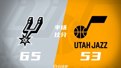 马刺半场5人上双&amp;65-53领先爵士 文班填满数据栏 乔治14分